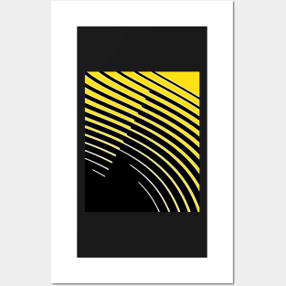 Black and yellow modern abstract Posters and Art